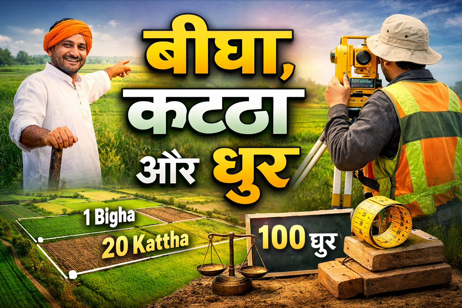 बीघा, कट्ठा और धुर में अंतर - जमीन माप